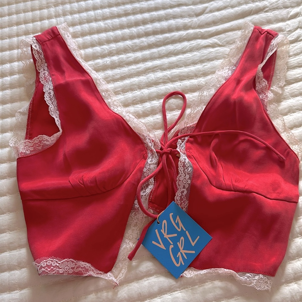 VRG GRL tie top.  New with tags.  Retails for $50